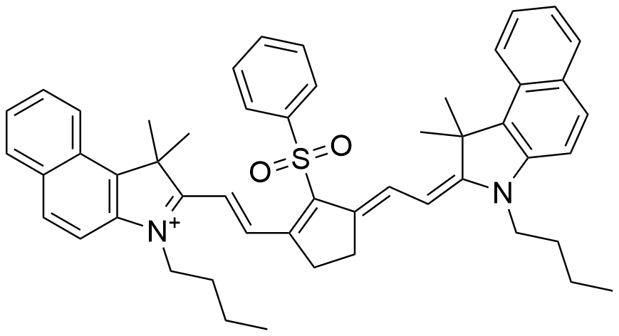 3-丁基-2-((E)-2-((E)-3-((E)-2-(3-丁基-1,1-二甲基-1,3-二氢-2H-苯并[E]吲哚-2-亚基)亚乙基)-2-(苯磺酰基)环戊-1-烯-1-基)乙烯基)-1,1-dimethyl-1H-苯骈[E]靛-3-鎓