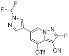 3-cyano-6-(1-(difluoromethyl)-1H-pyrazol-4-yl)-2-fluoropyraz